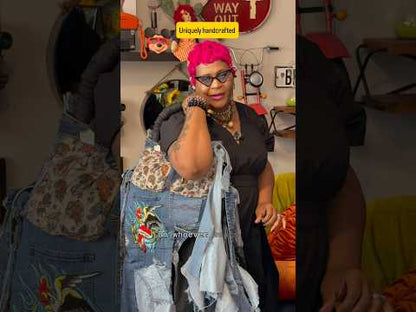 Funky Ugly Denim On Denim Upcycled Grunge Statement Bag